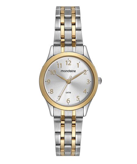 kit relógio analóico mondaine 32608LPMKBE3K1 com colar e brinco prata UNICO