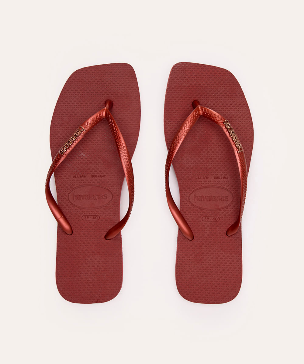 chinelo havaianas slim square vermelho