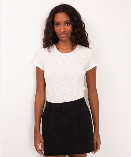 camiseta de flamê básica off white G camiseta de flamê básica off white G