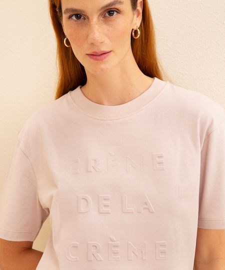 camiseta de algodão crème dela crème mindset bege PP