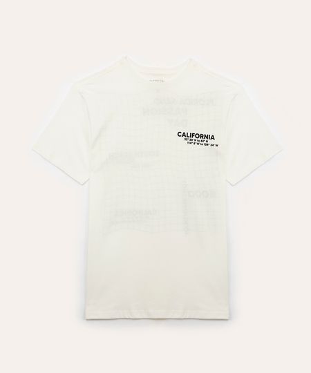 camiseta de algodão juvenil califórnia branco 10