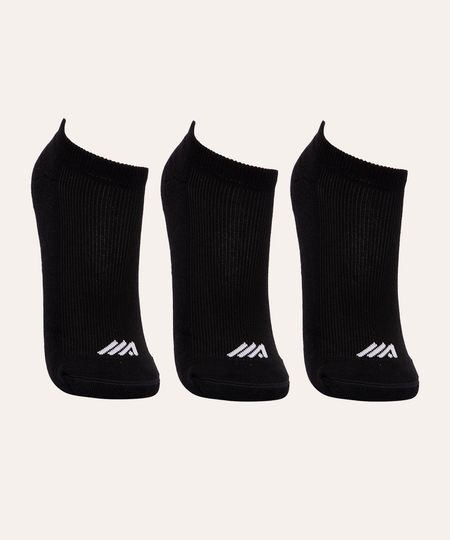 kit de 3 pares de meias training esportivas ace preto 34-39