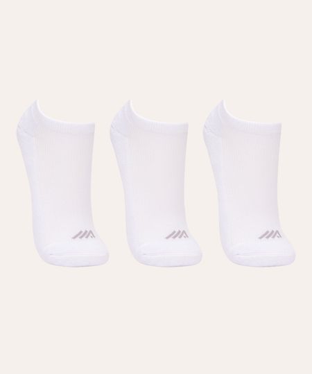 kit de 3 pares de meias training esportivas ace branco 34-39