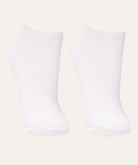 kit de 2 meias soquete infantil branco 18-21