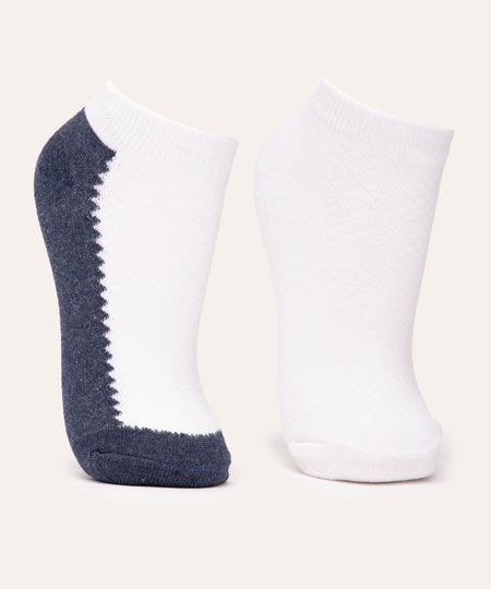 kit de 2 meias soquete infantil azul 26-29