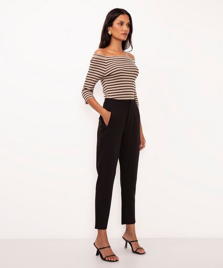 calça alfaiataria cintura alta com pences - preto 38 calça alfaiataria cintura alta com pences - preto 38