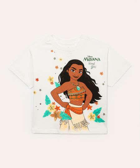 camiseta de algodão infantil moana off white 4