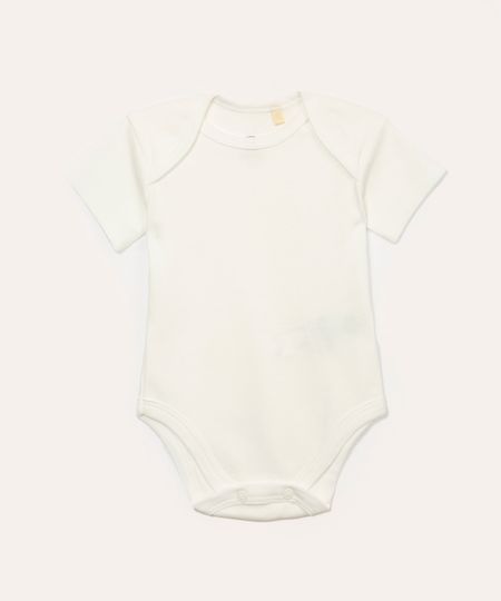 body infantil de algodão off white 3-6 body infantil de algodão off white 3-6
