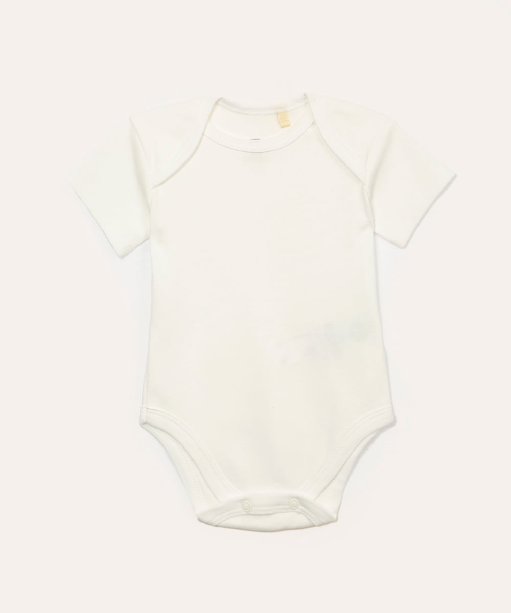 body infantil de algodão off white