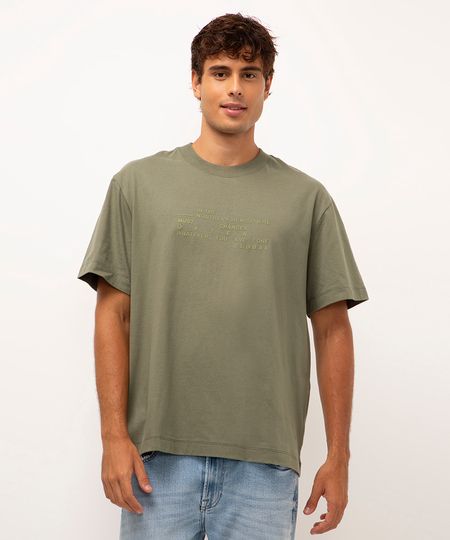 camiseta de algodão you are one global verde PP