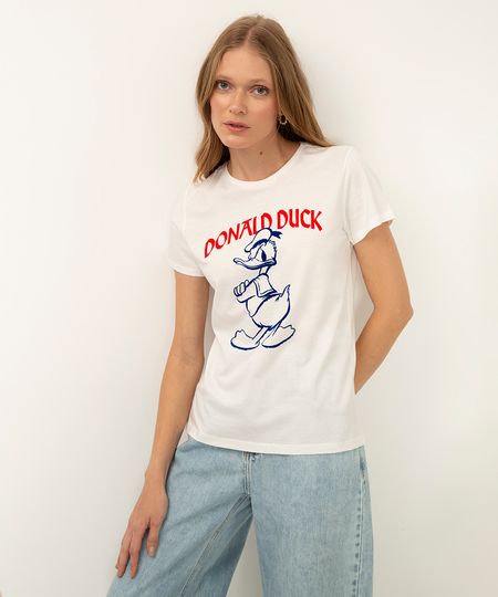 camiseta de algodão pato donald manga curta off white G camiseta de algodão pato donald manga curta off white G