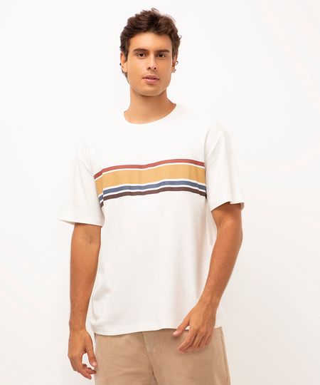 camiseta de algodão listras off white PP camiseta de algodão listras off white PP