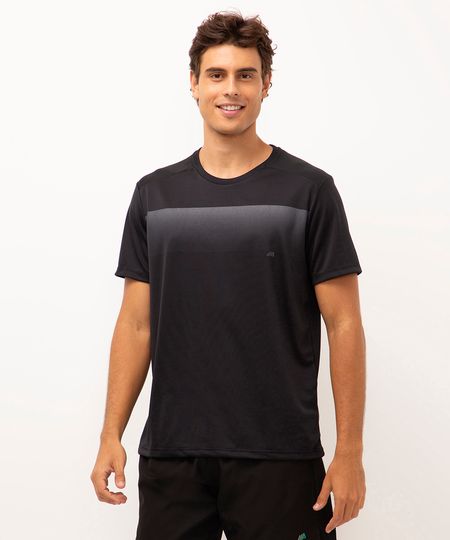 camiseta manga curta recortes esportiva ace preto G