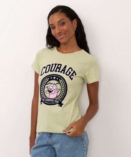 camiseta de algodão courage o cão covarde verde M camiseta de algodão courage o cão covarde verde M
