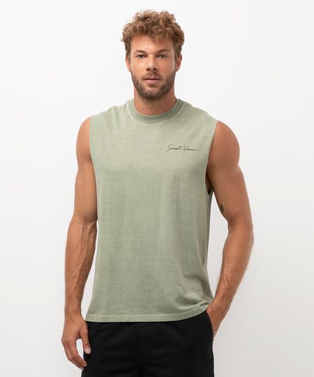 regata machão sunset vibes gola redonda verde M