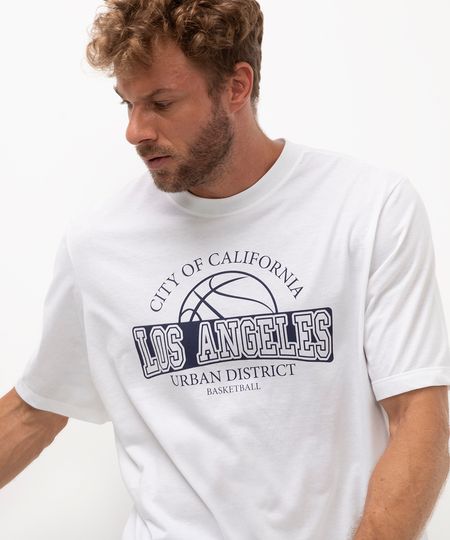 camiseta oversized los angeles esportiva ace branco M