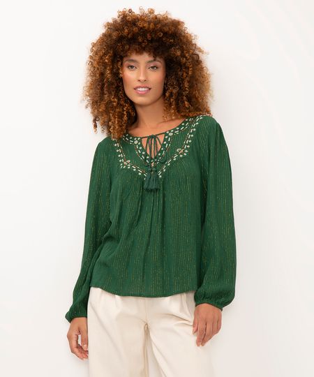 bata de lures com tassel verde M