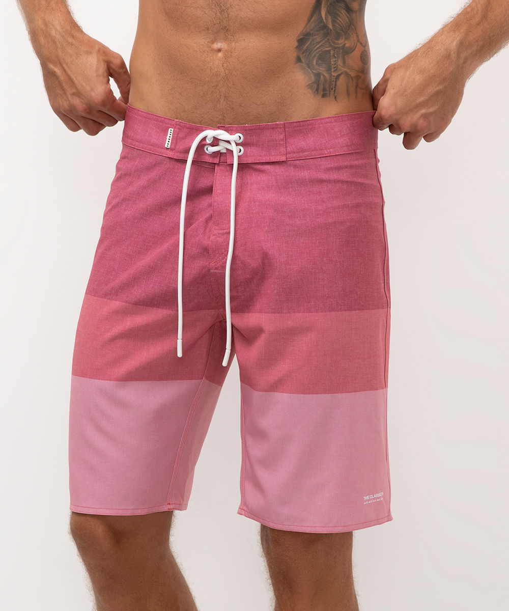 bermuda boardshort listras rosa