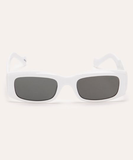 óculos de sol retangular branco UNICO