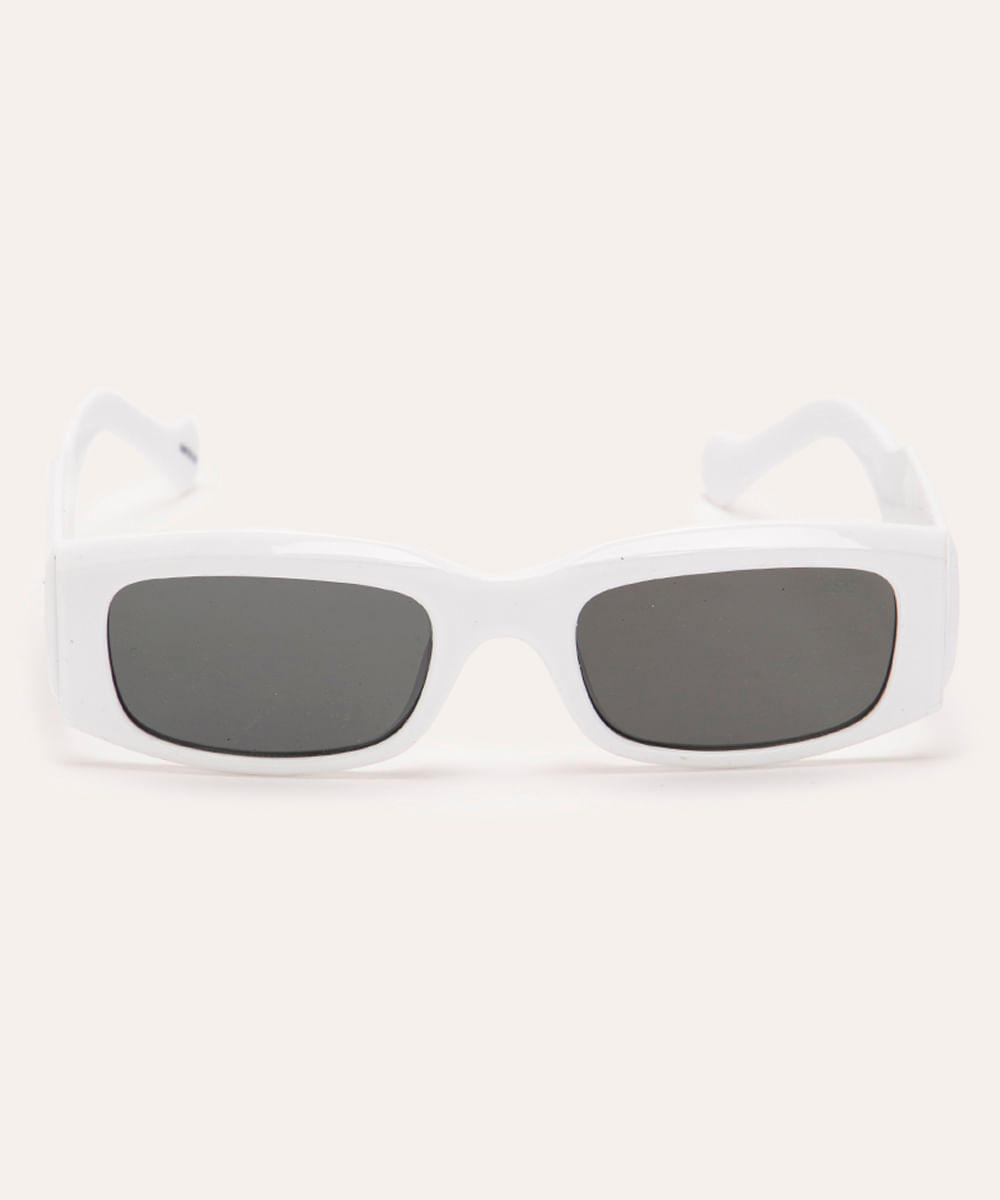 óculos de sol retangular branco