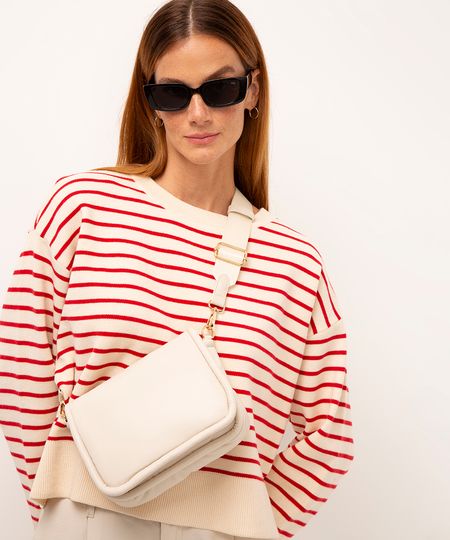 bolsa pillow crossbody bege UNICO