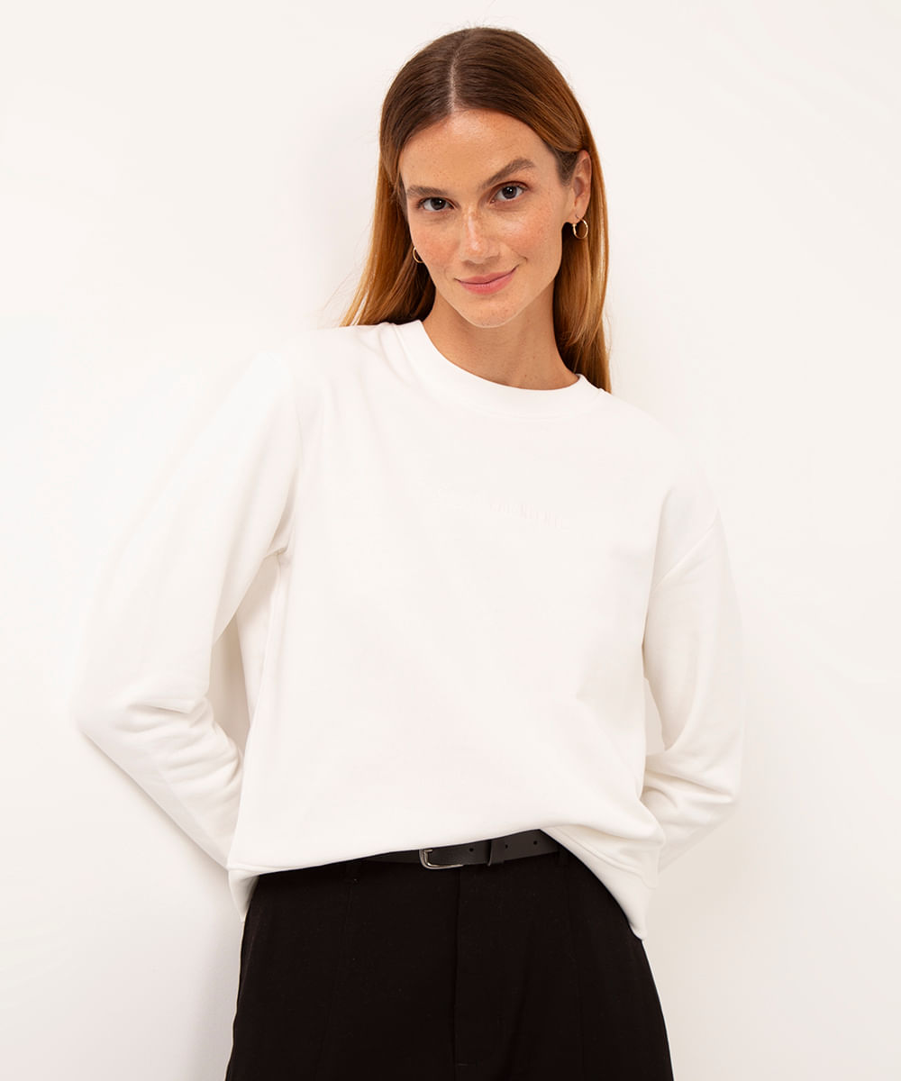 blusa de moletom dolce far niente off white