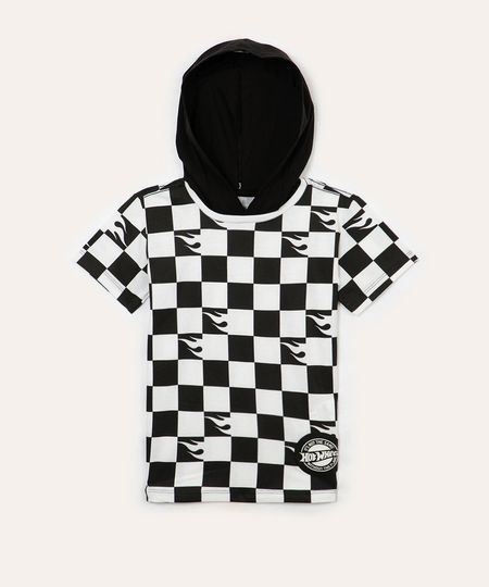 camiseta infantil hot wheels com capuz branco 6