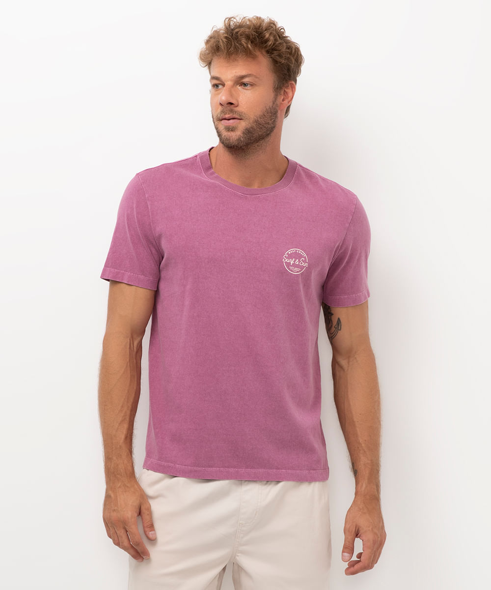 camiseta de algodão surf and sun roxo