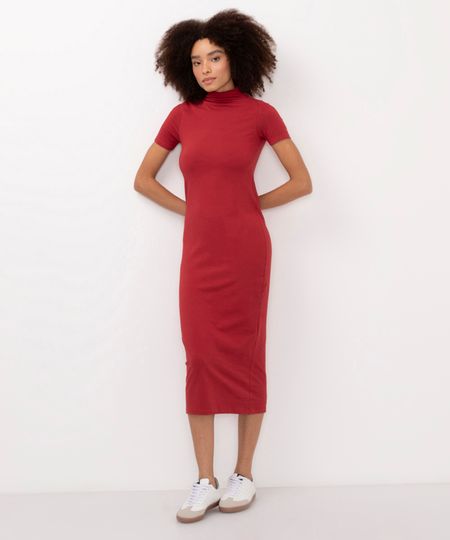 vestido midi de algodão vinho PP vestido midi de algodão vinho PP