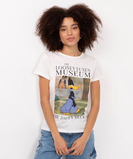 camiseta de algodão patolino calça de shopping off white M camiseta de algodão patolino calça de shopping off white M