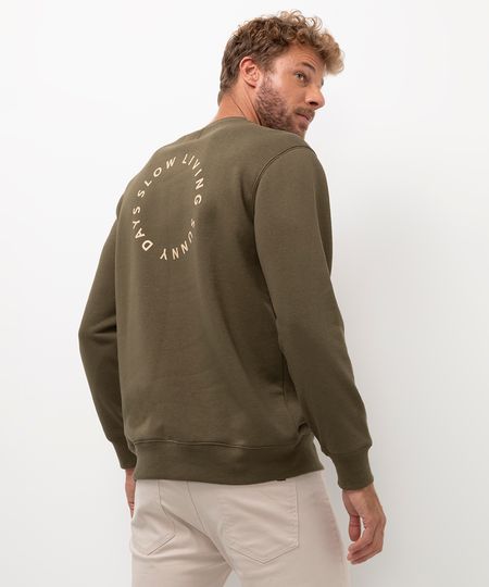 blusão de moletom slow living verde escuro P blusão de moletom slow living verde escuro P