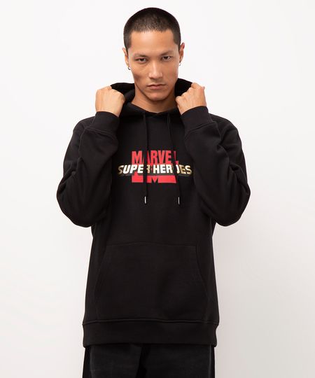 blusão de moletom com capuz super heróis marvel preto PP blusão de moletom com capuz super heróis marvel preto PP