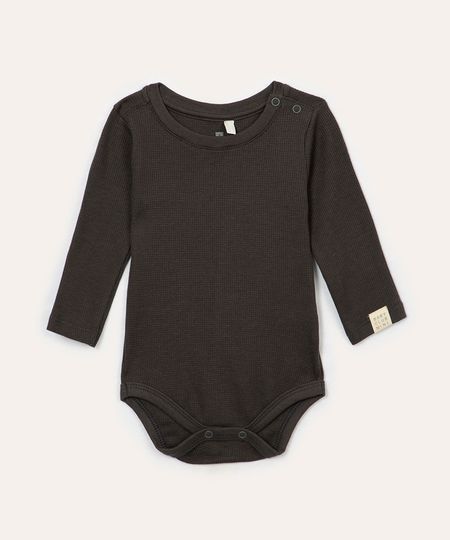 Body infantil manga longa cinza 9-12 Body infantil manga longa cinza 9-12