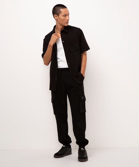 calça de moletom cargo - preto M calça de moletom cargo - preto M