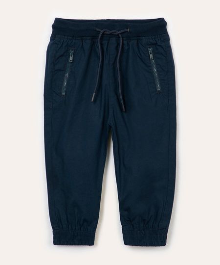 calça jogger de sarja infantil azul marinho 3