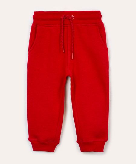 calça de moletom infantil com cordão vermelha 1