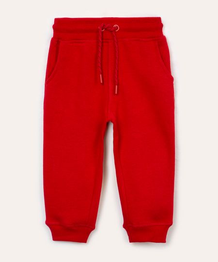 calça de moletom infantil com cordão vermelha 1 calça de moletom infantil com cordão vermelha 1
