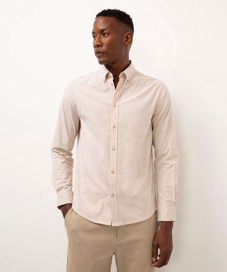 camisa slim manga longa kaki M