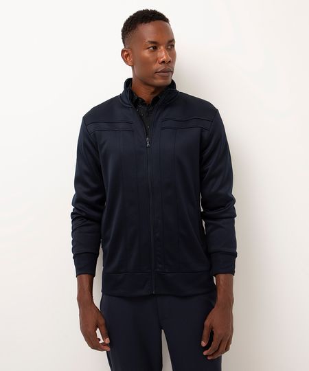 jaqueta de moletom slim comfort azul marinho P