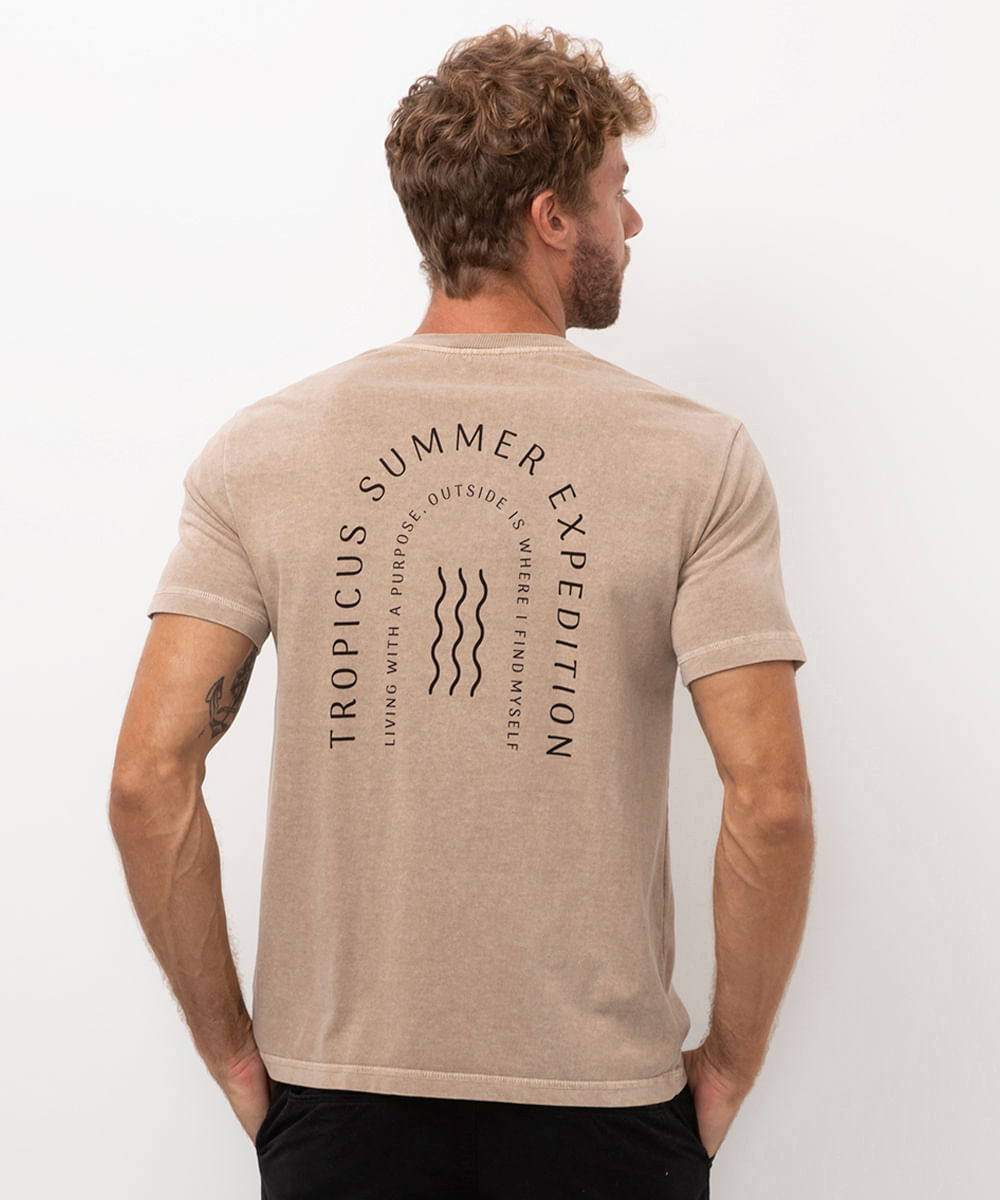 camiseta de algodão tropicus summer expedition bege