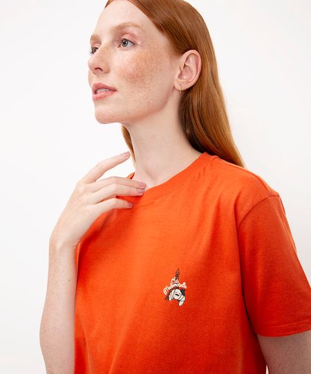 camiseta de algodão oui mademoiselle terracota M