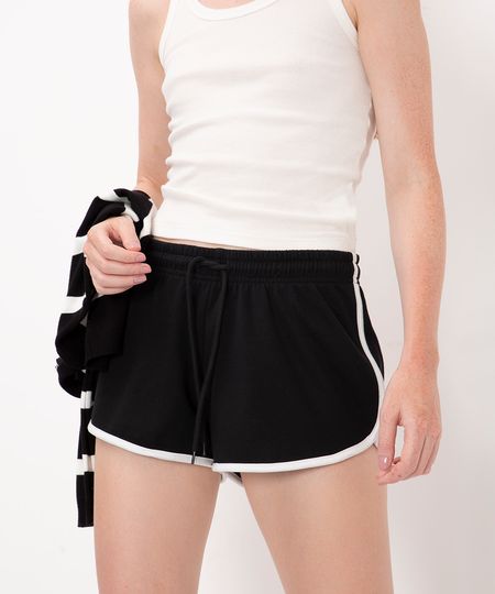 short básico com elástico preto M
