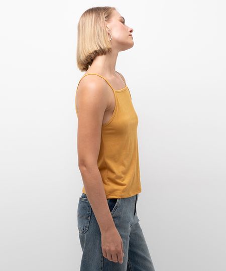 regata de suede halterneck amarela PP regata de suede halterneck amarela PP