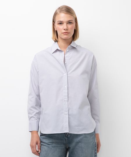 camisa oversized listrada off white P