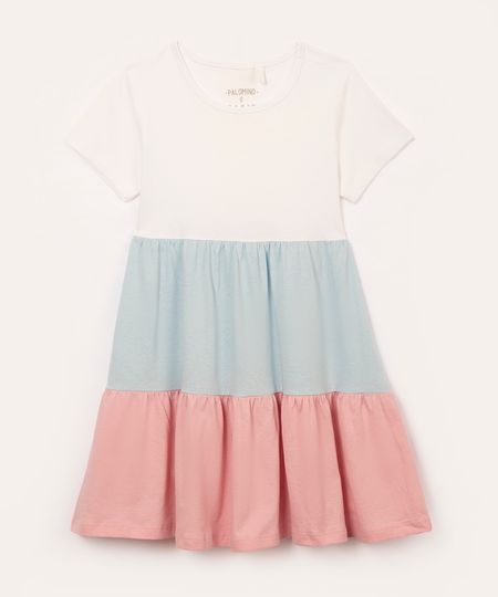 vestido de algodão infantil três marias colorido 6