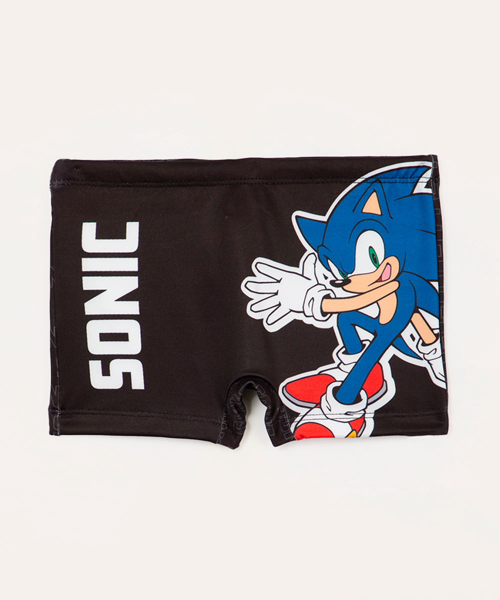 sunga boxer infantil sonic preto