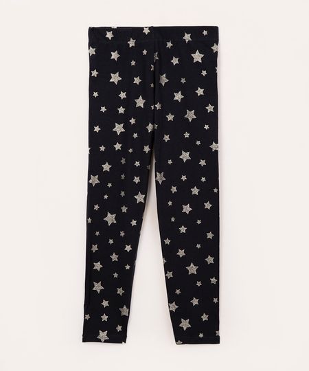 calça legging de algodão infantil estrelas azul marinho 4 calça legging de algodão infantil estrelas azul marinho 4
