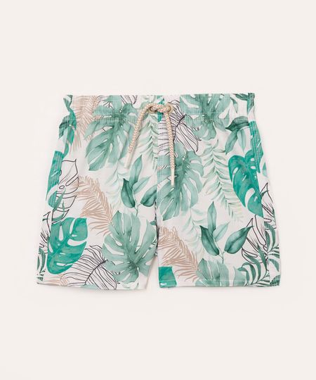 short infantil flolhagem verde 1