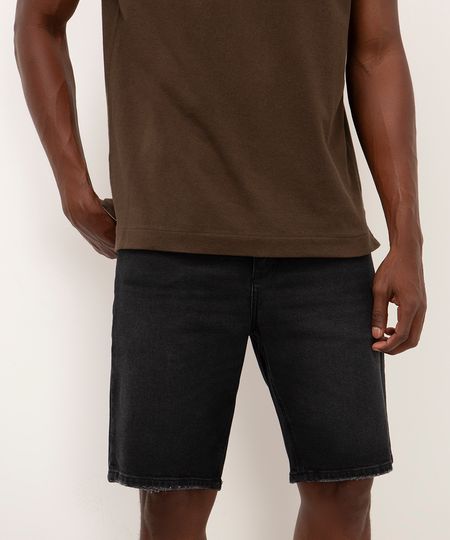 bermuda jeans reta black 38 bermuda jeans reta black 38