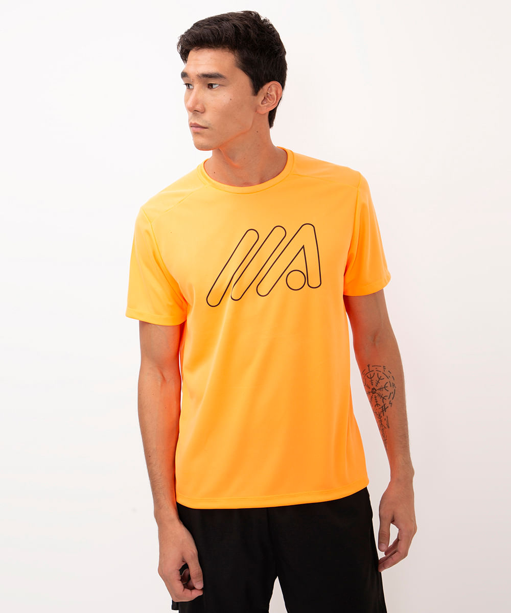 camiseta esportiva manga curta ace laranja